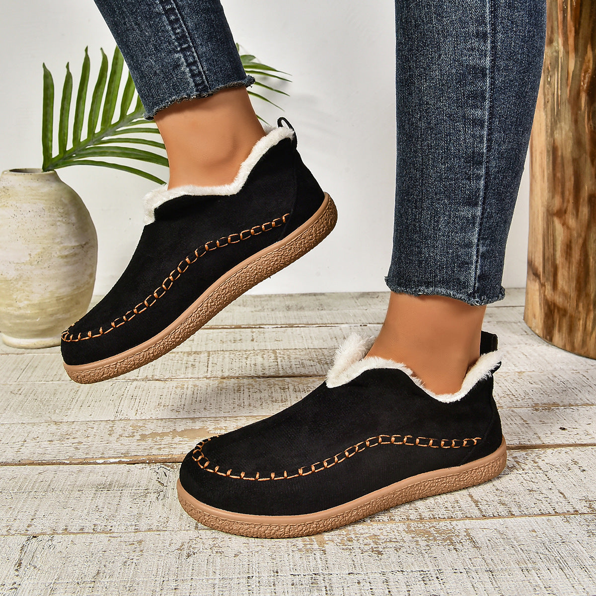 Damen Clog-Schuhe mit kuscheligem Innenfutter und rutschfester Sohle Amawinc
