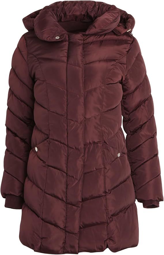 Damen Langer gesteppter Winterparka mit hochgeschlossenem Kragen Amawinc