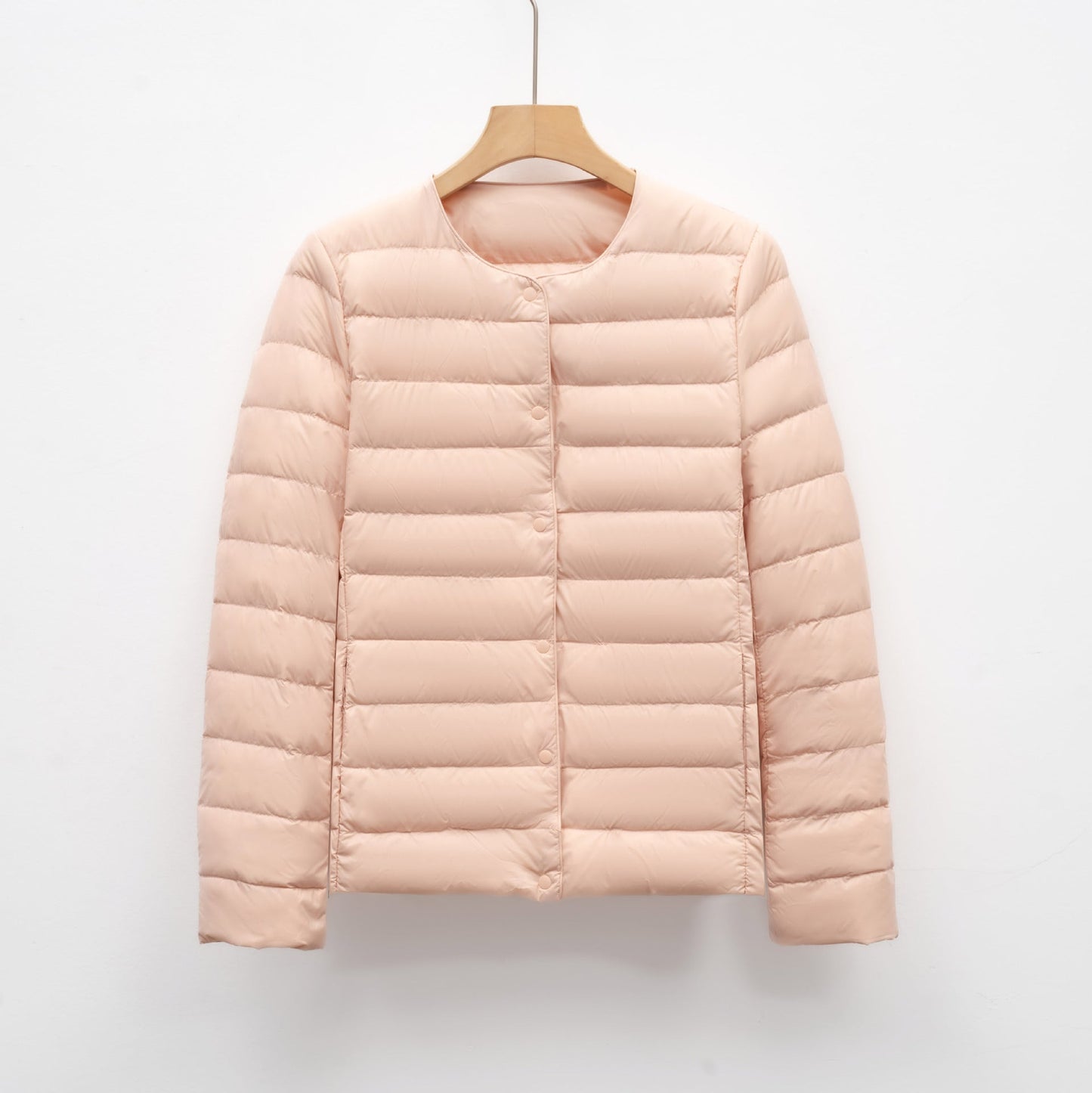 Veste Femme Duvet Slim Fit Quiltée Léger Ouverture À Pressions Longueur Hanche Moderne