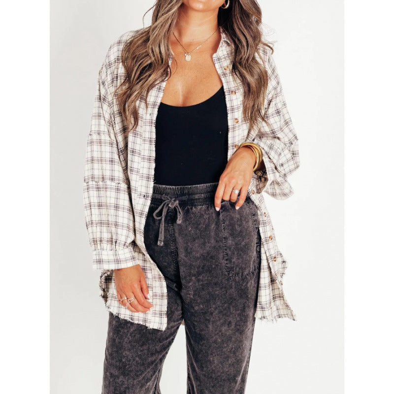 Damen lässige Karottenjacke mit weit geschnittenen Ärmeln Amawinc