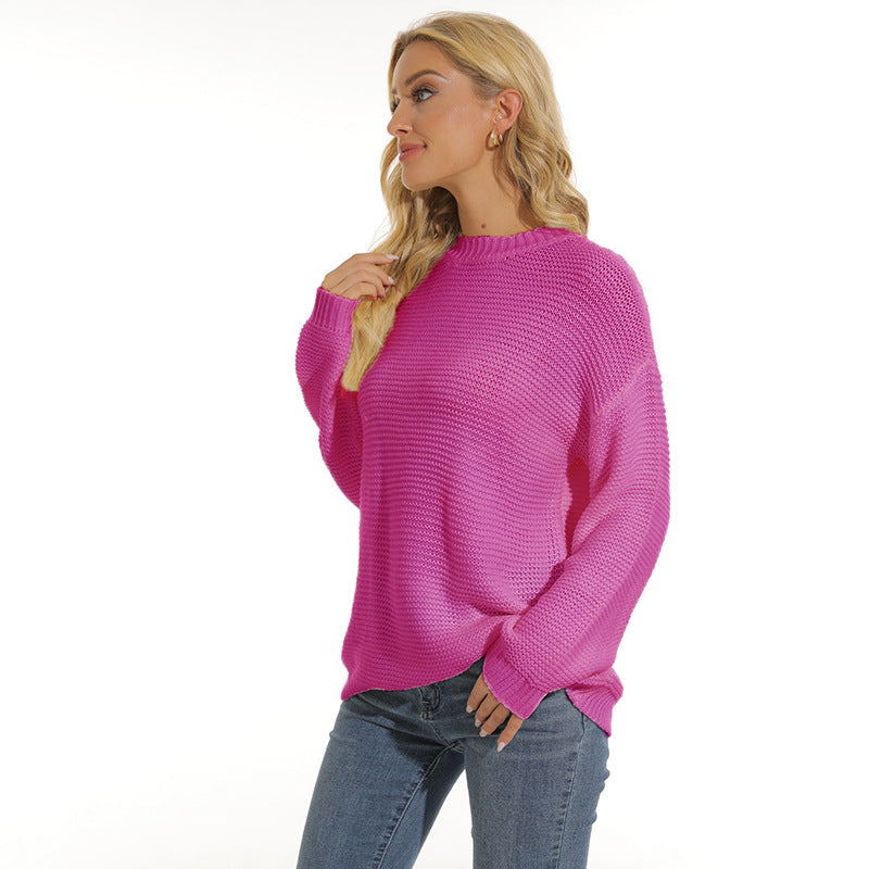 Damen Pullover mit strukturiertem Maschenmuster und bequemem Schnitt Amawinc
