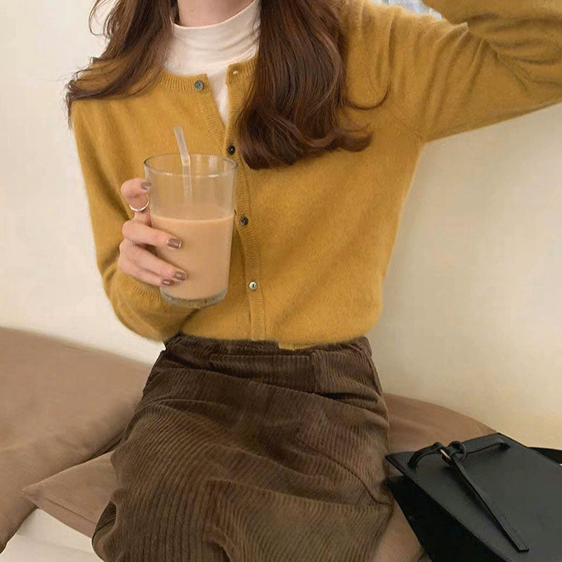 Cardigan Femme Coupe Décontractée En Maille Douce BoutonnageDevant Bord Côtelé Nordisk Flair