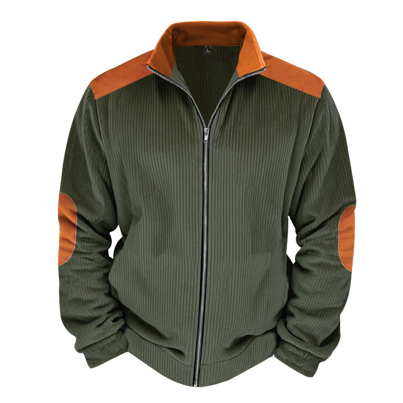Veste Matelassée Homme Zip Avant Texture Côtelée Détails Contrastants Coupe Regular