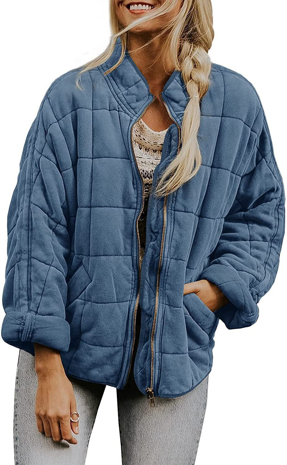 Damen Quilt-Jacke mit hochabschließendem Kragen und praktischen Taschen Amawinc