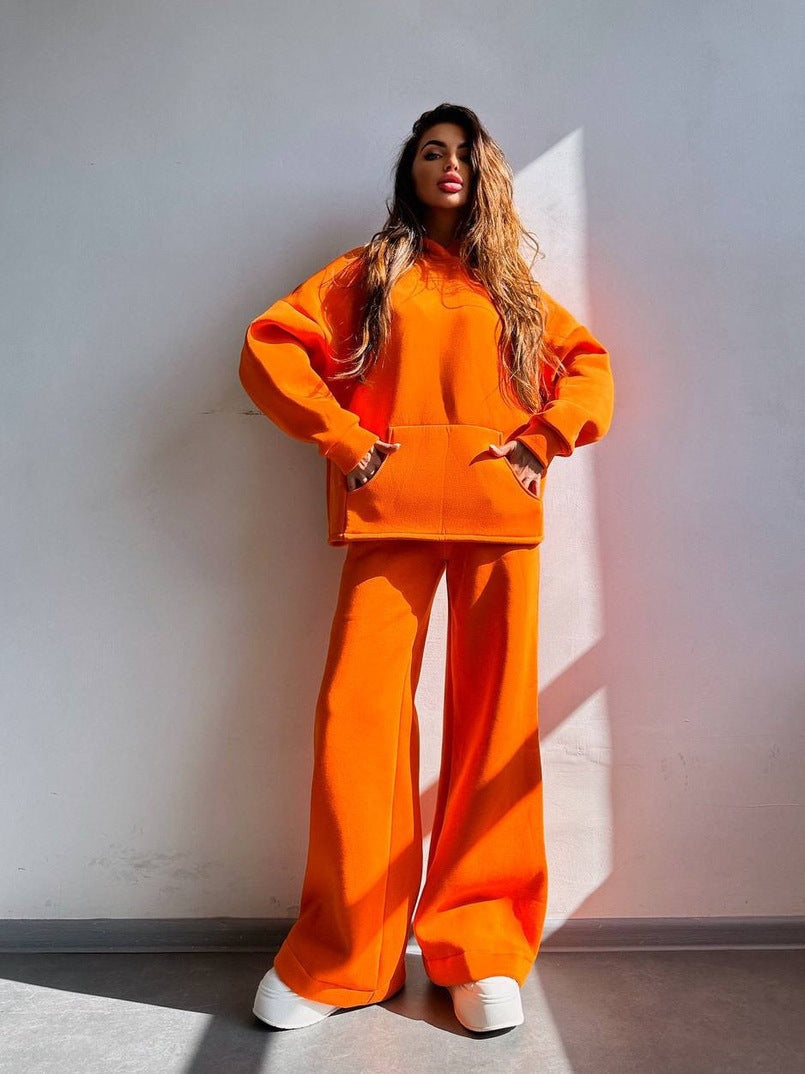 Damen Cooles Oversized Hoodie und weite Freizeithose Amawinc