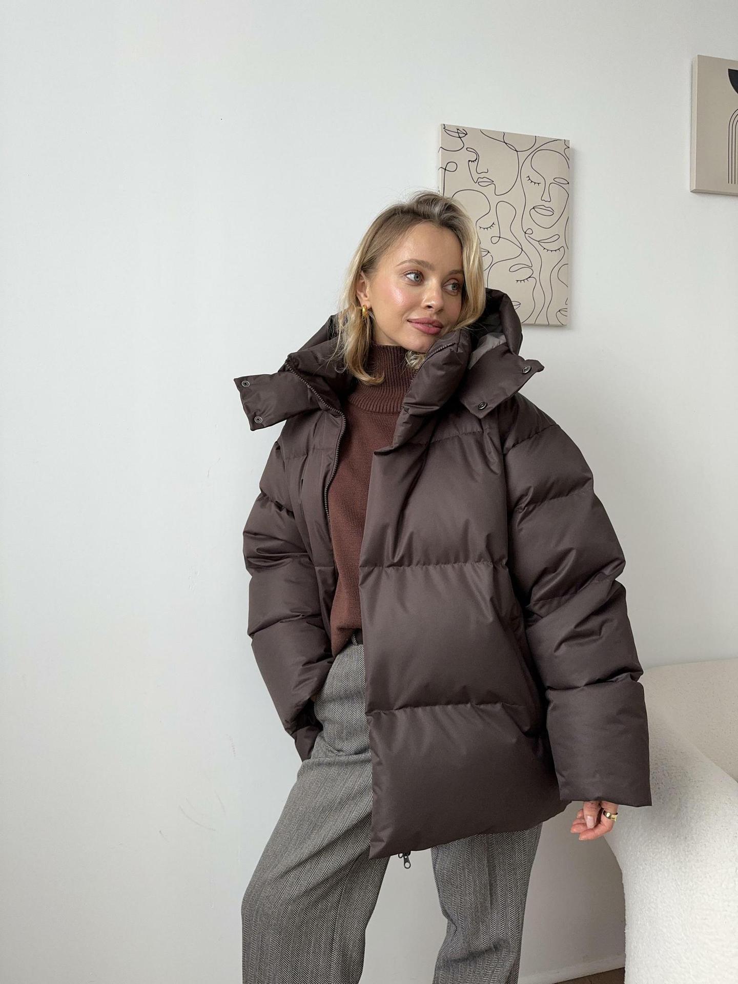 Damen sportliche Daunenjacke mit hohem Kragen und voluminösem Schnitt Amawinc