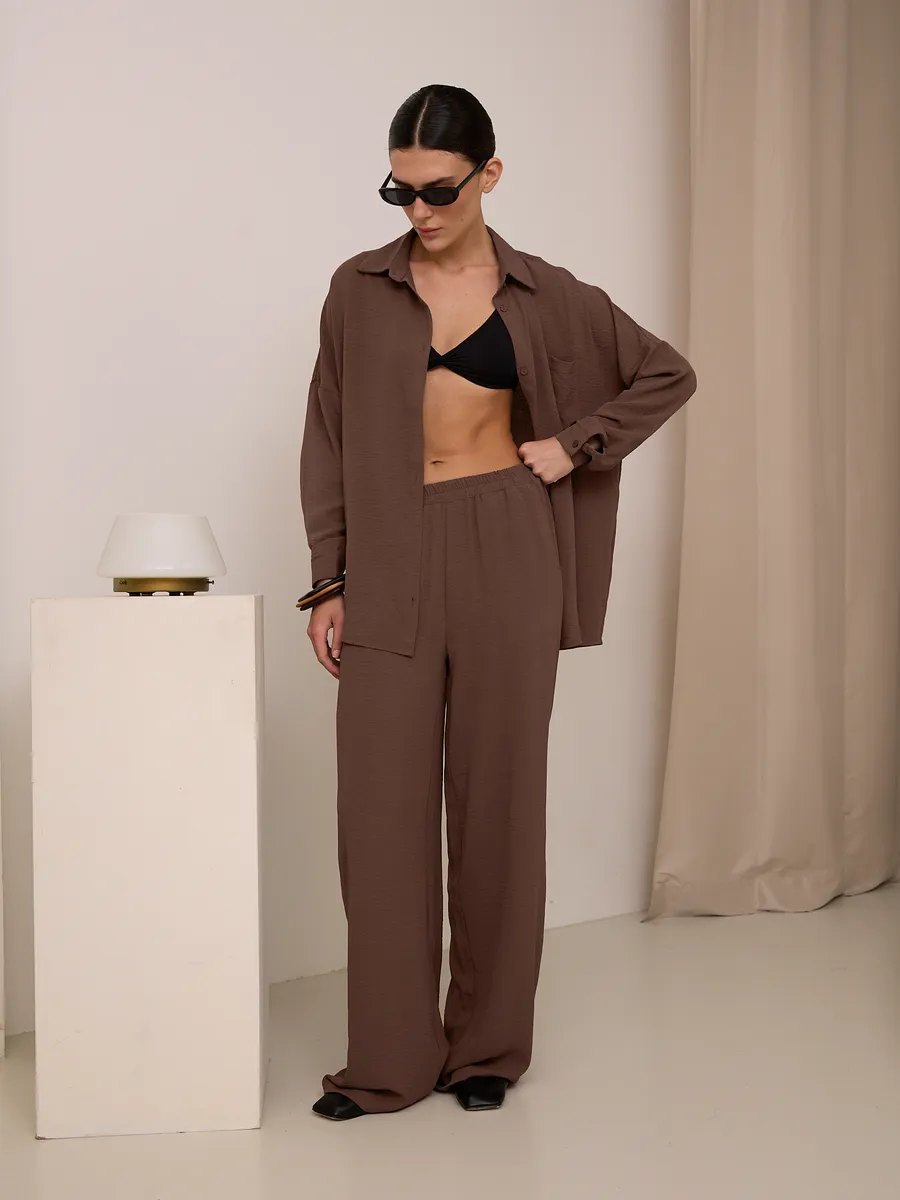 Damen lässige Bluse im Oversized-Stil mit Taschen Amawinc