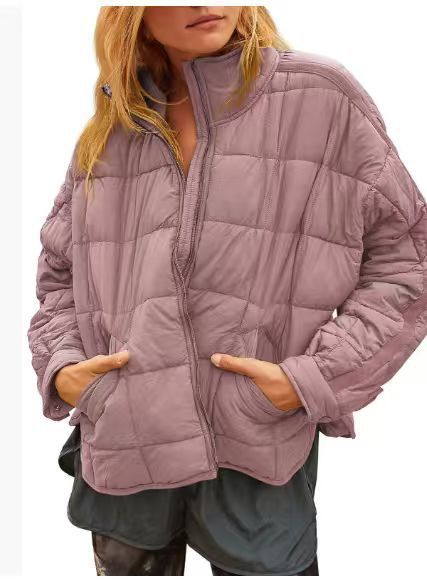 Damen Leichte Steppjacke mit hohem Kragen und praktischen Taschen Amawinc