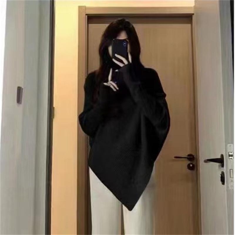 Damen asymmetrischer Strickpullover im lässigen Oversized-Design Amawinc