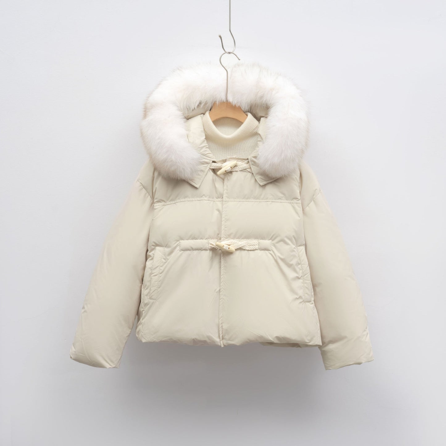 Damen modische Winterjacke mit Kunstfellkragen Amawinc