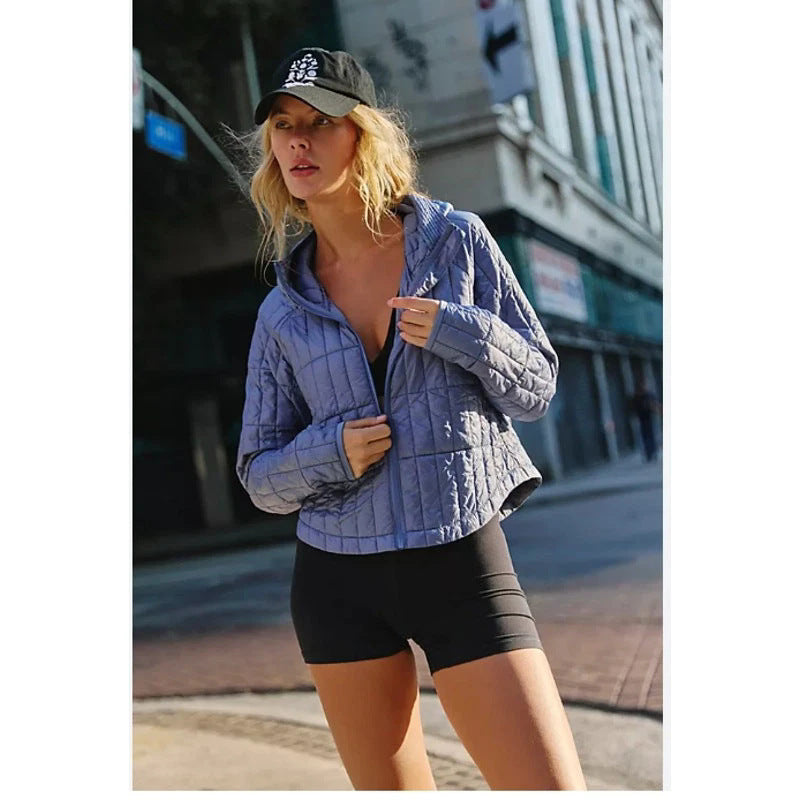 Damen modische kurze gesteppt Jacke Amawinc