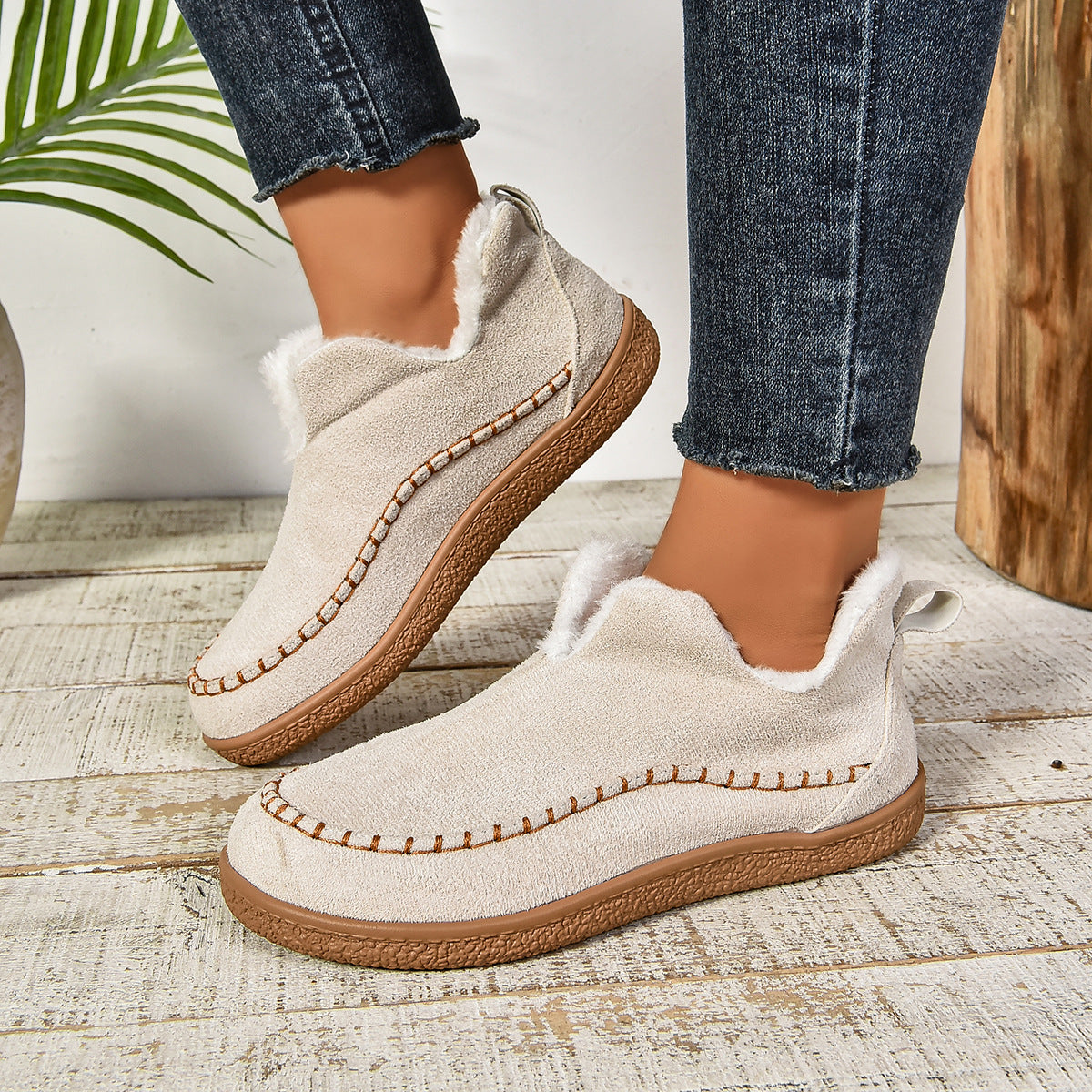 Damen Clog-Schuhe mit kuscheligem Innenfutter und rutschfester Sohle Amawinc