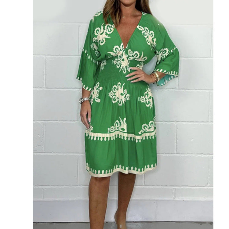 Fudus Sommerkleid: Blumig, Dreiviertelarm