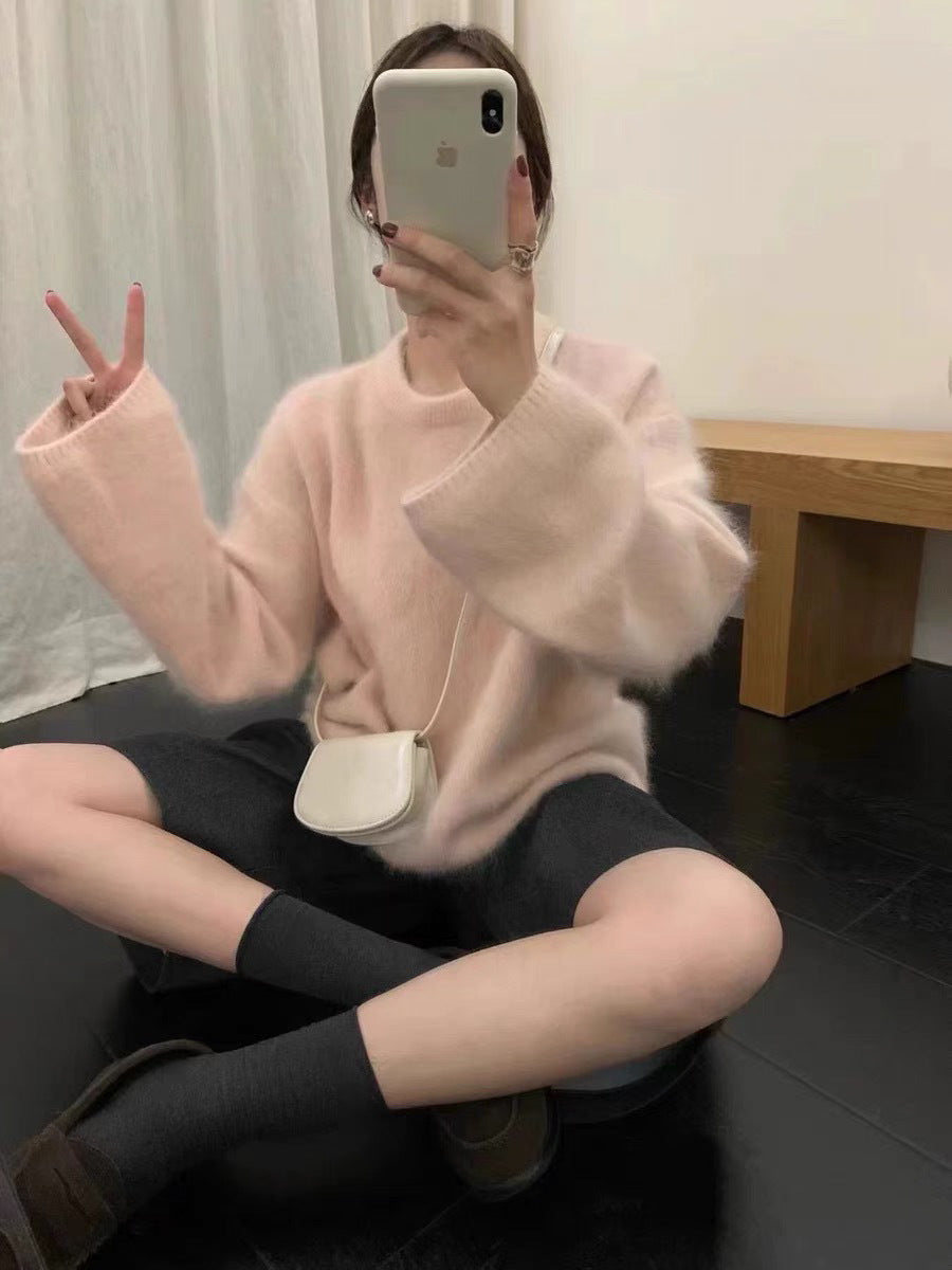 Damen kuscheliger Pullover mit Boxy-Schnitt Amawinc