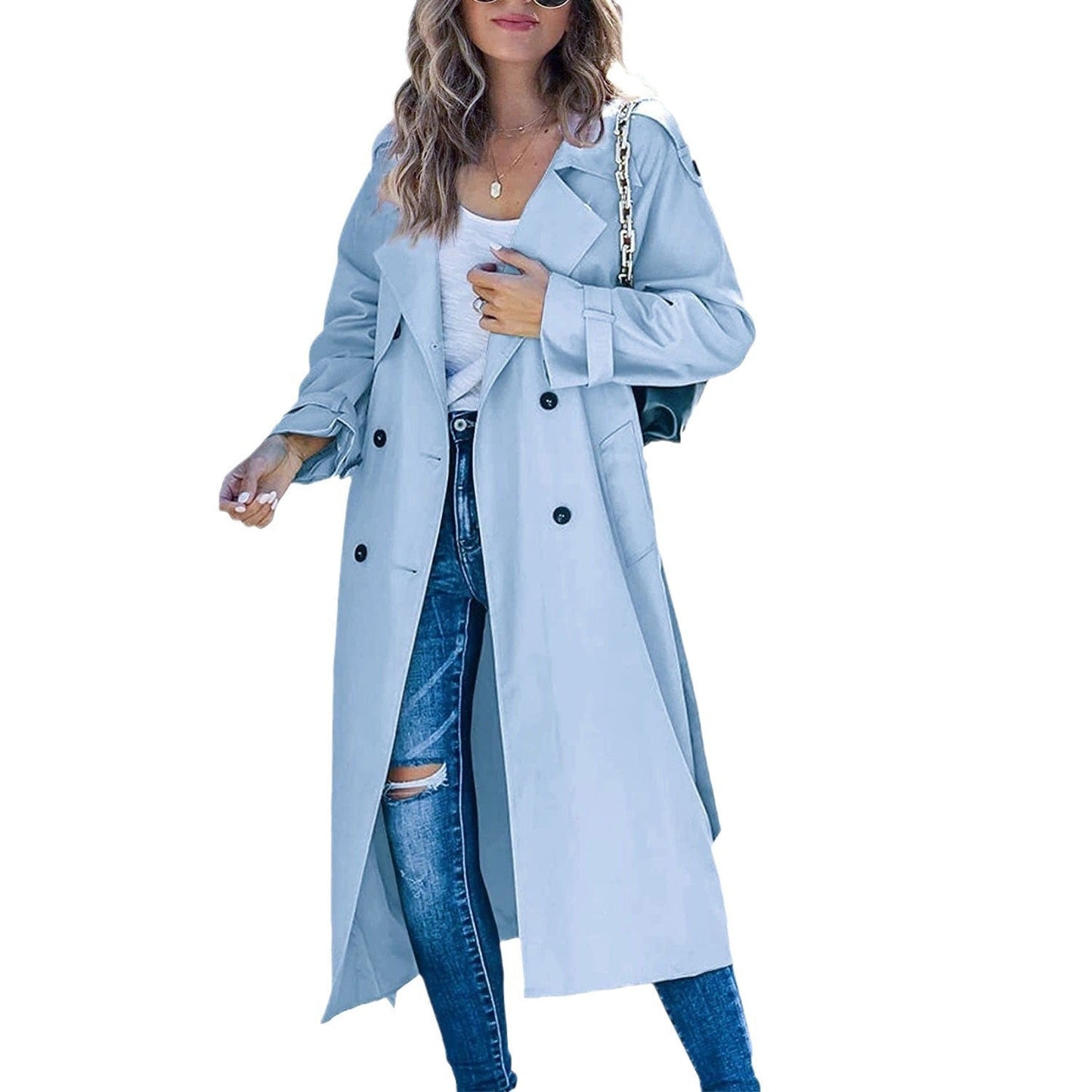 Damen eleganter Trenchcoat Amawinc