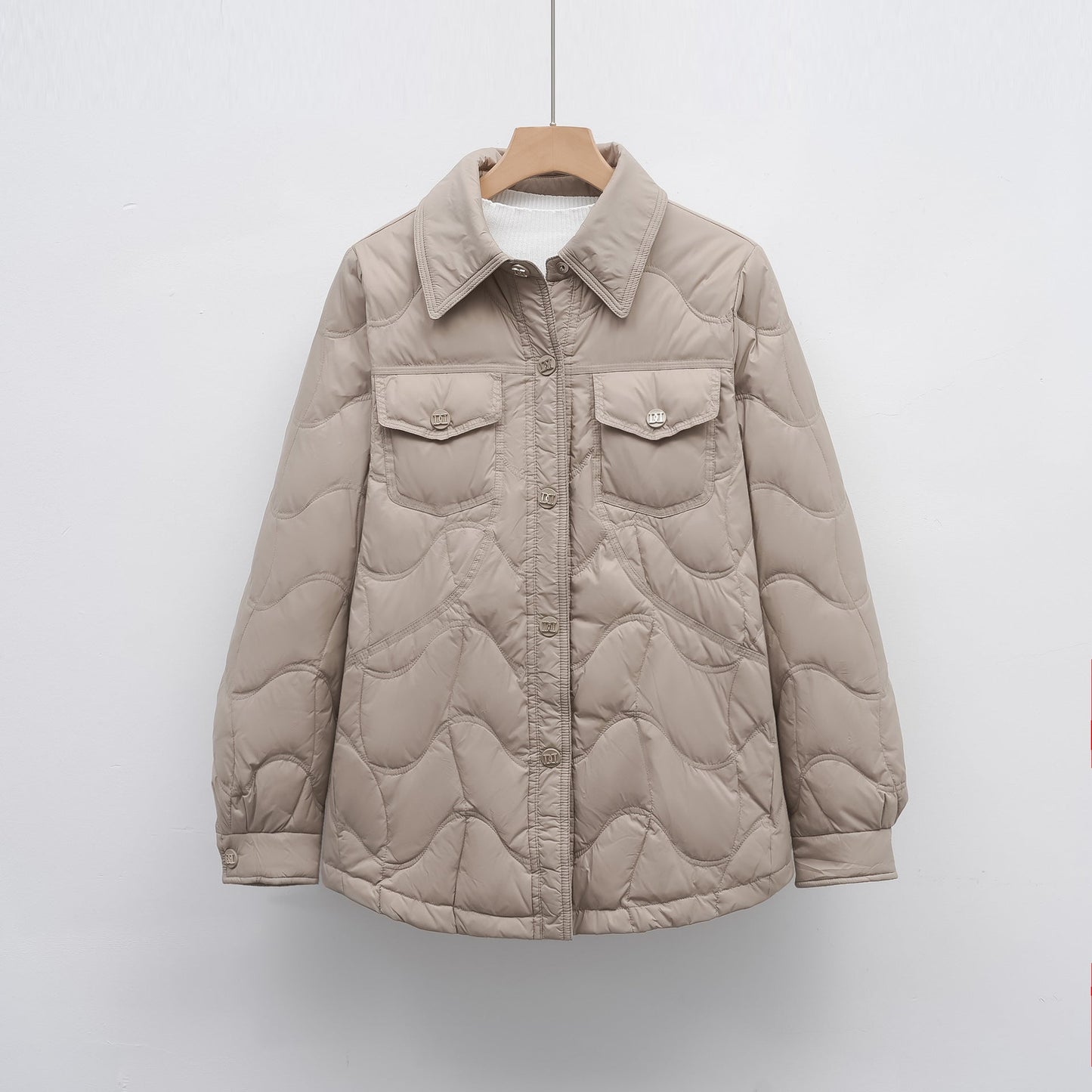 Damen gesteppte Outdoor-Jacke mit Taschen und bequemer Passform Amawinc