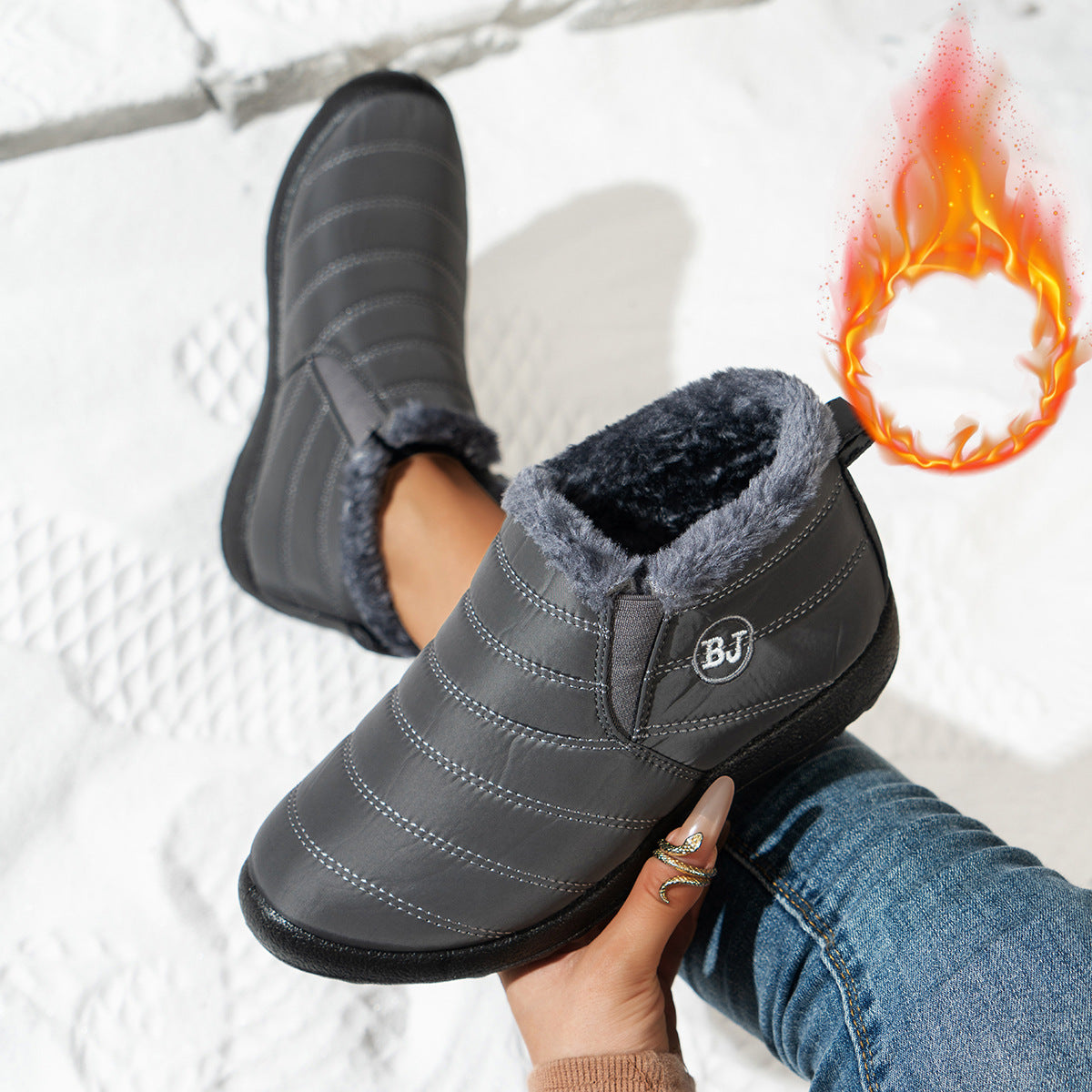 Damen Komfortable Winterboots mit kuscheligem Futter und rutschfester Sohle Amawinc