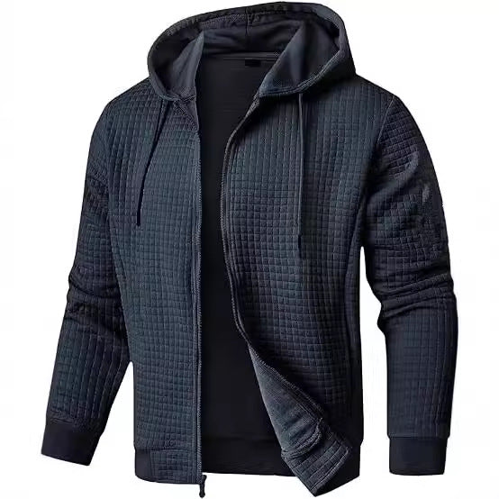Veste Bomber Matelassée à Capuche Homme avec Poches Zip Amawinc pour Automne et Hiver