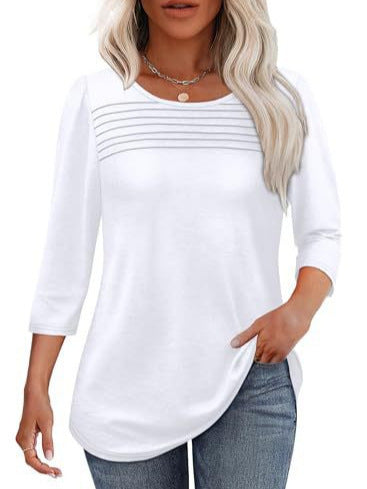 Damen Elegant geschnittenes Oberteil mit gerafften Details Amawinc