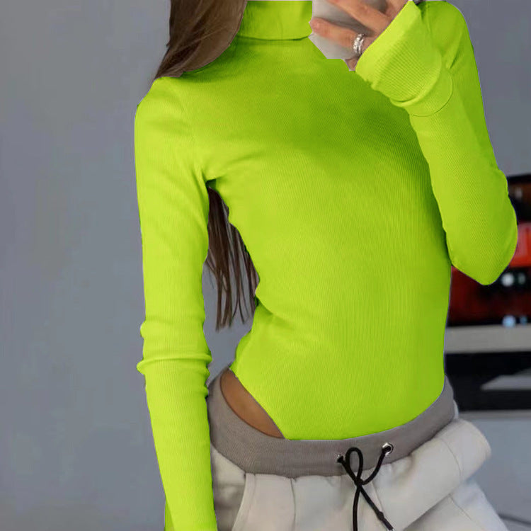 Damen Langärmliges Oberteil mit hohem Kragen und modernen Cut-Outs Amawinc