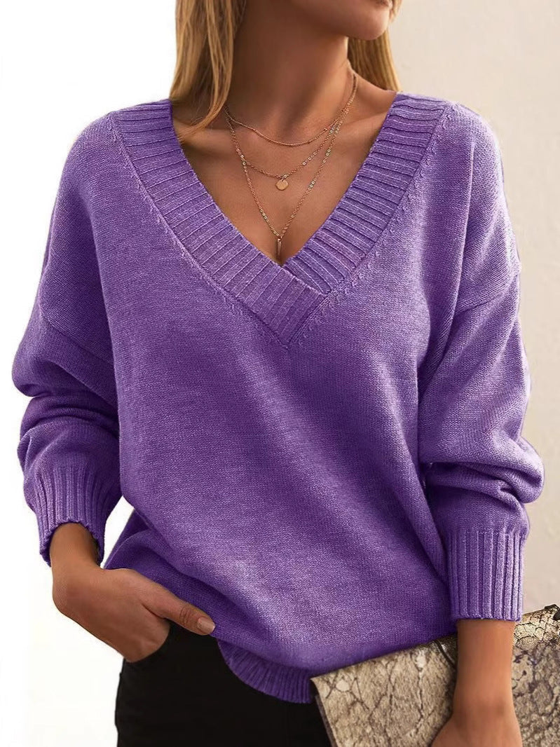 Avery Pull Encolure V Décontracté Tricot Doux Pour Automne Hiver Confort Quotidien Pour Femme