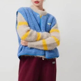 Damen modische Weste mit Fleece-Futter und praktischen Taschen Amawinc