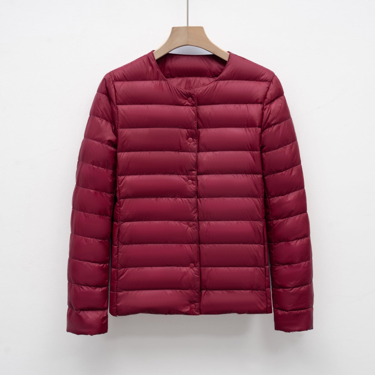 Veste Femme Duvet Slim Fit Quiltée Léger Ouverture À Pressions Longueur Hanche Moderne