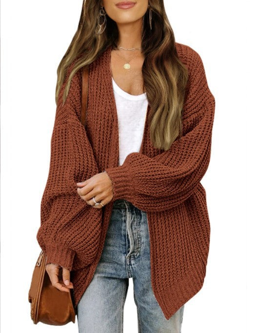 Damen Grobstrickjacke mit überschnittenen Schultern und lässigem Schnitt Amawinc