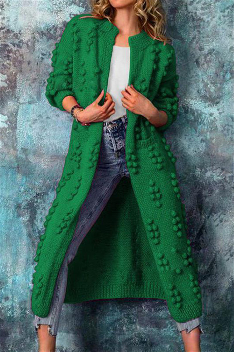 Grace Cardigan Longue En Maille Ouverte Devant Avec Texture Pour Femme Élégance Décontractée Et Confortable
