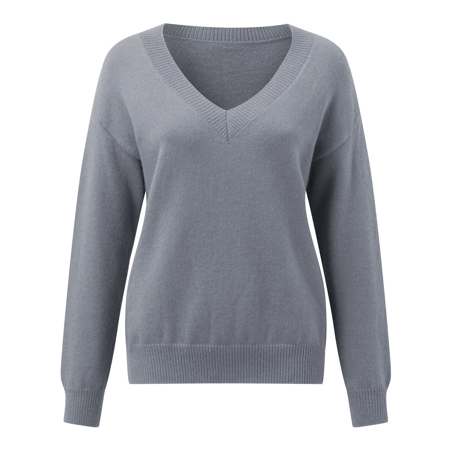 Damen eleganter V-Ausschnitt Pullover Amawinc