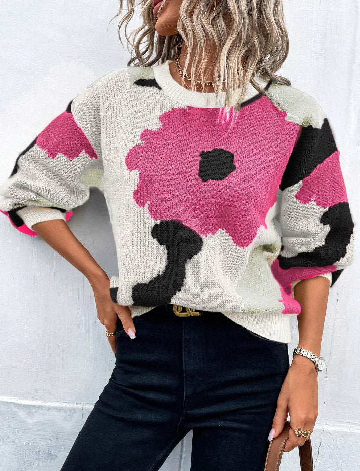 Sydney Pull Pour Femmes Imprimé Floral Vivant Confortable Et Chic Pour Toutes Saisons Moderne