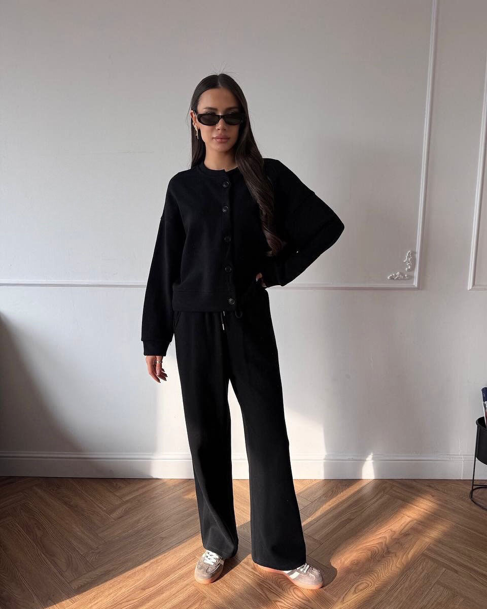 Damen lässiger Cardigan und Jogginghose Set Amawinc