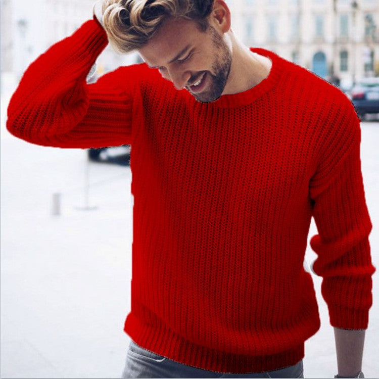 Pull Homme Maille Coton Mélangé Coupe Décontractée Col Rond Ourlet Et Poignets Côtes Nordisk-Flair