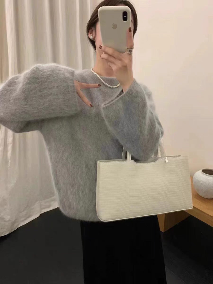 Damen kuscheliger Pullover mit Boxy-Schnitt Amawinc