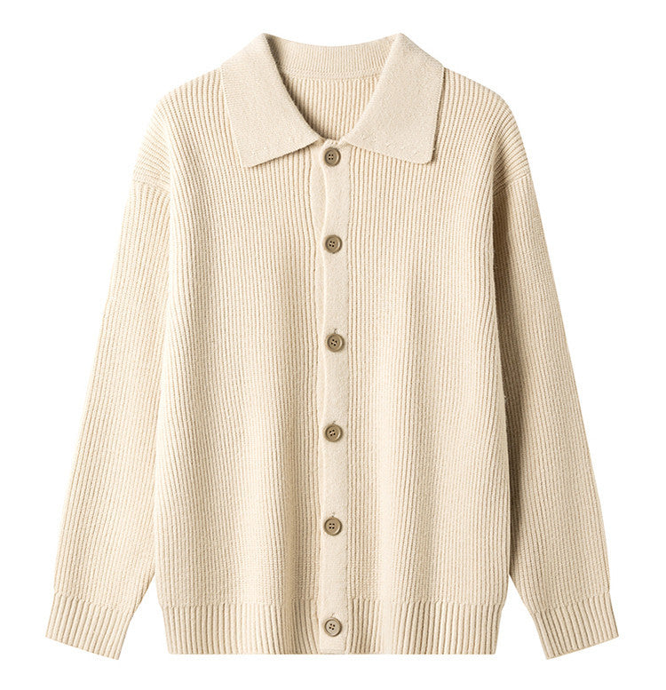 Damen Gemusterte Strickjacke mit Kragen und Knopfleiste Amawinc