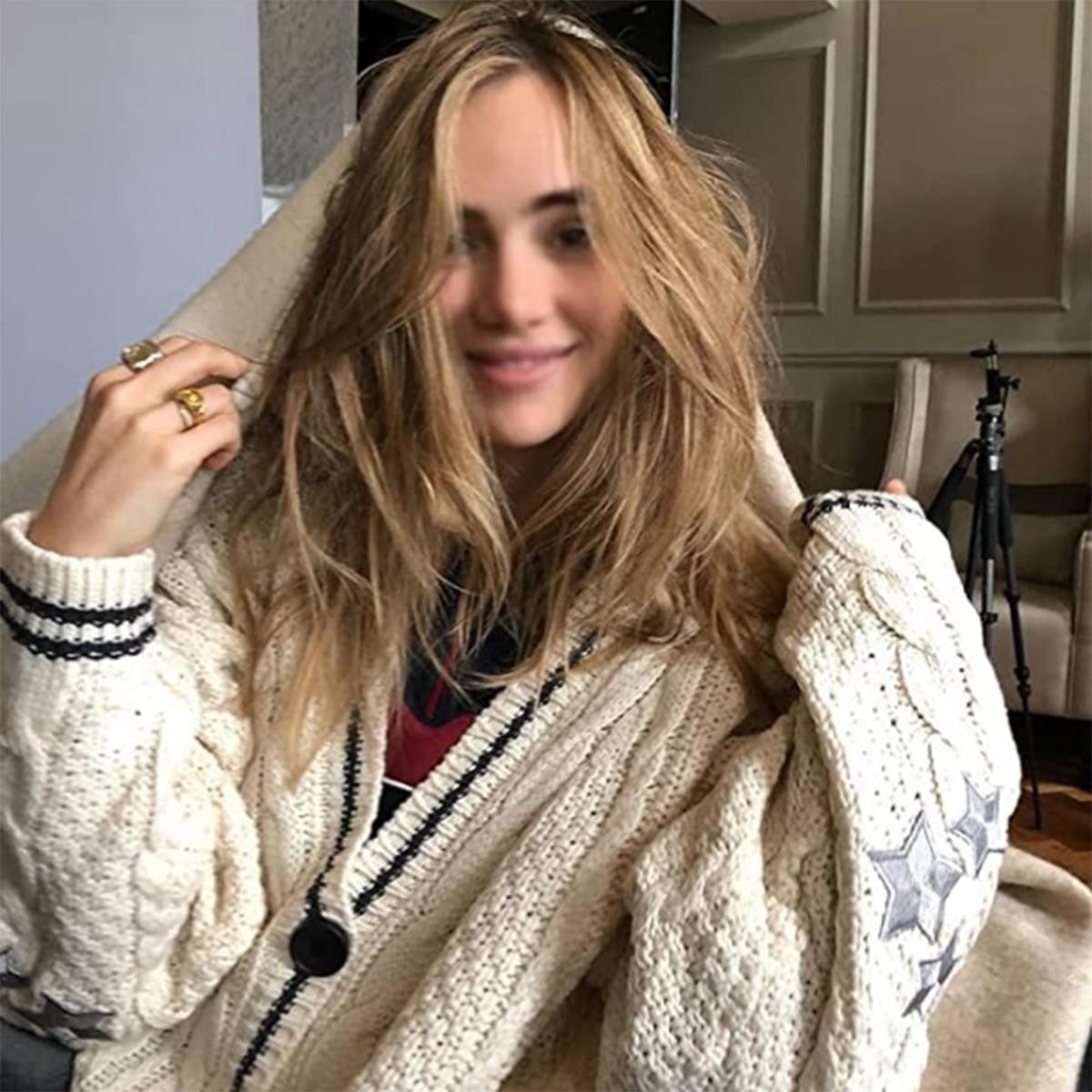 Damen Grobstrick Cardigan mit modischem Sternenmotiv Amawinc