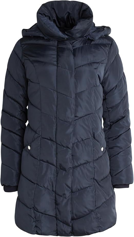 Damen Langer gesteppter Winterparka mit hochgeschlossenem Kragen Amawinc