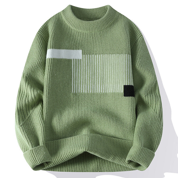 Damen moderner Strickpullover mit geometrischem Muster Amawinc