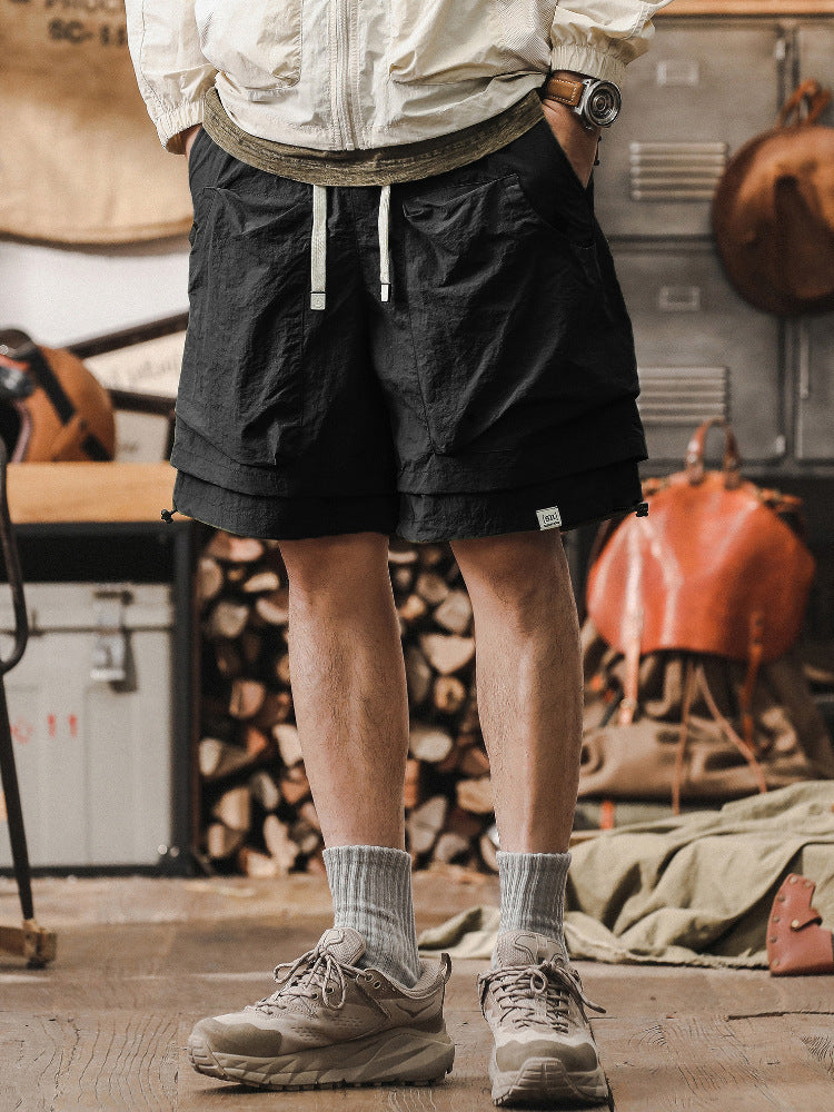 Shorts Cargo Homme Décontractés Séchage Rapide Poches En Maille Taille Ajustable Pour Plein Air