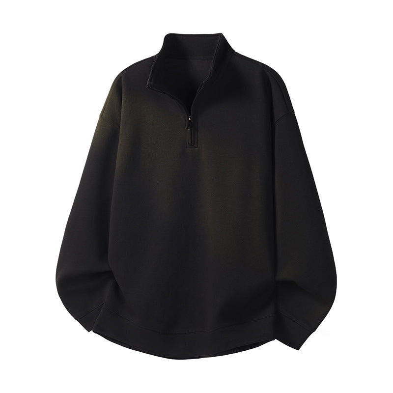 Damen Oversized Fleecepullover mit halb offenem Kragen Amawinc