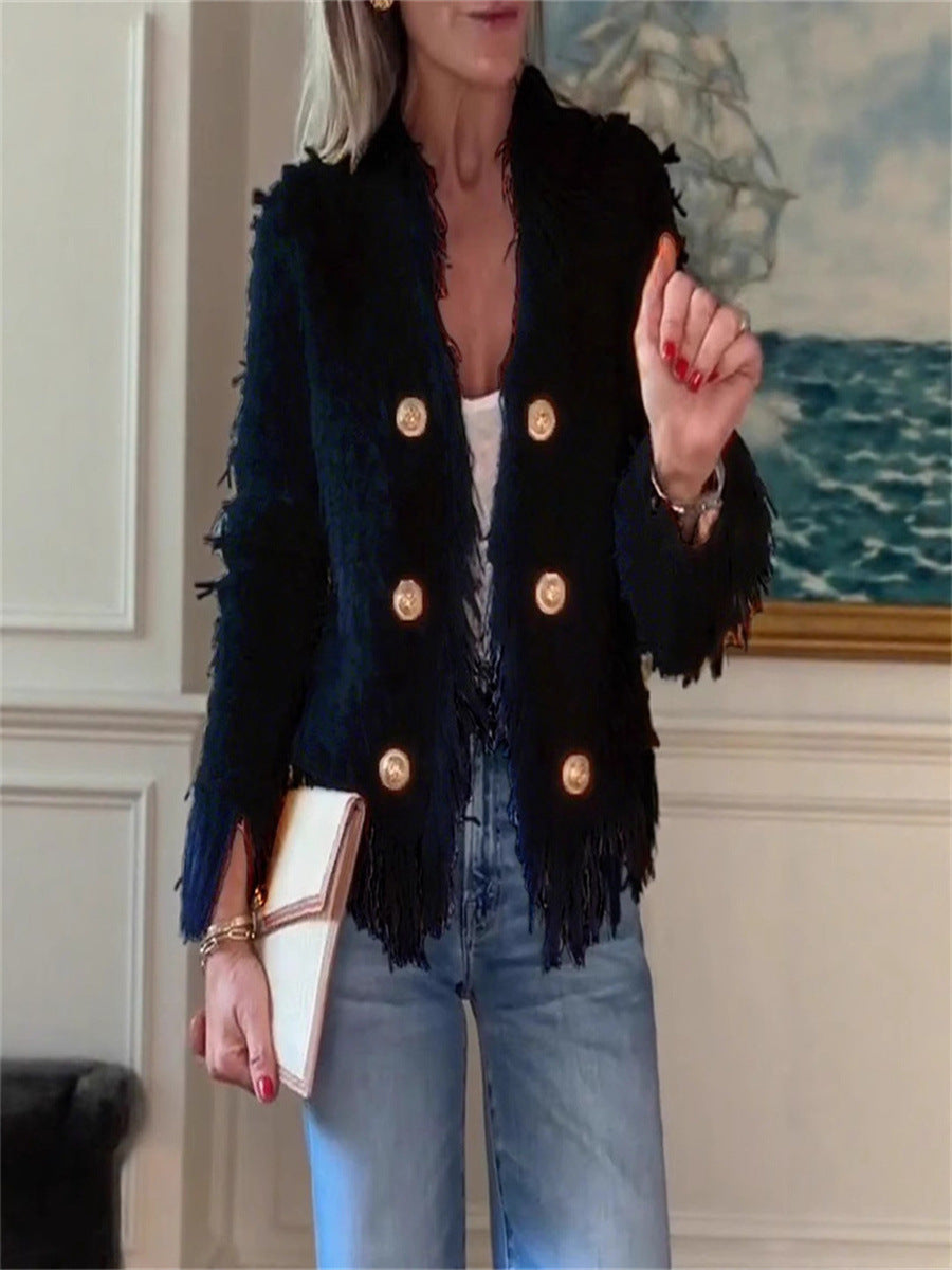 Damen modische Fransenjacke Amawinc