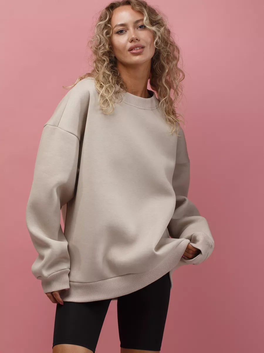 Damen lässiges Over-Sized Sweatshirt mit Oversized-Schnitt und weichen Baumwollmaterialien Amawinc