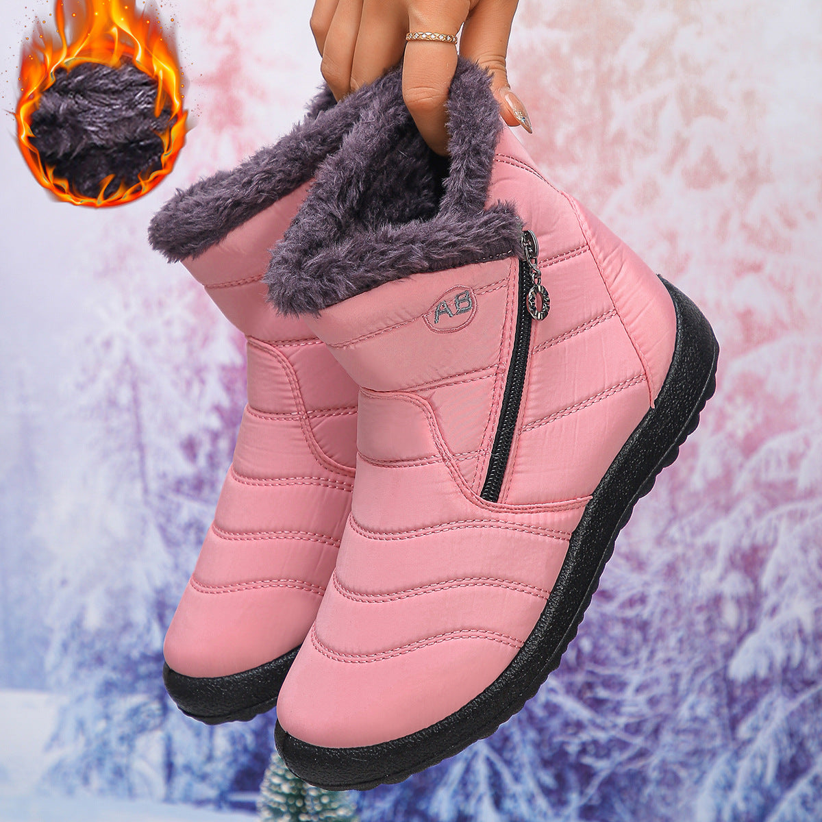 Damen Thermo-Winterstiefel mit kuscheligem Innenfutter und seitlichem Reißverschluss Amawinc