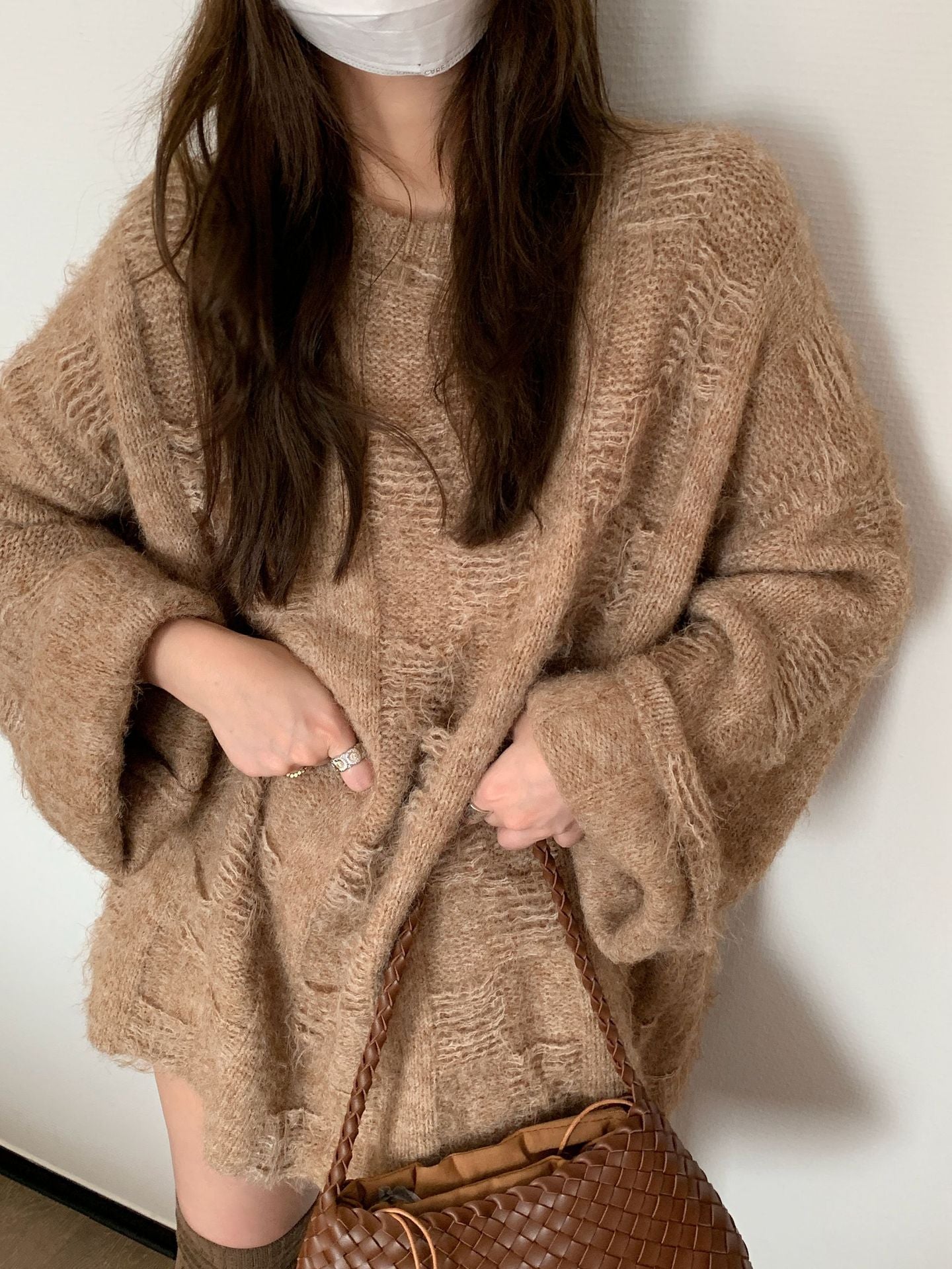 Damen Oversized Strickpullover im lässigen Pullover-Stil Amawinc