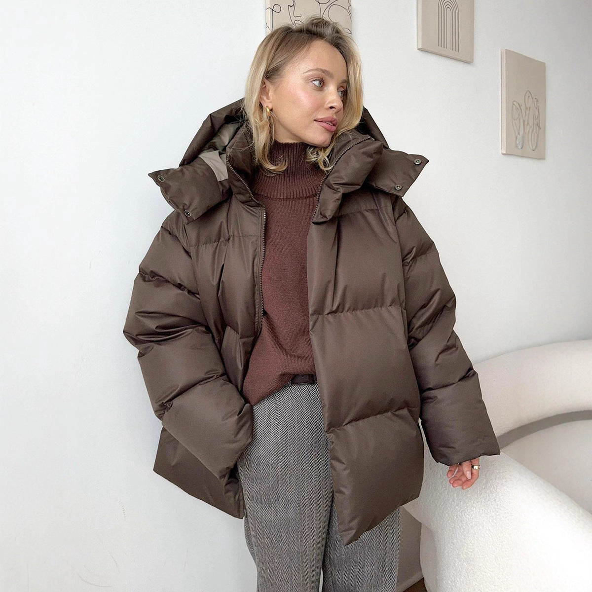 Damen Übergroße Daunenjacke Amawinc