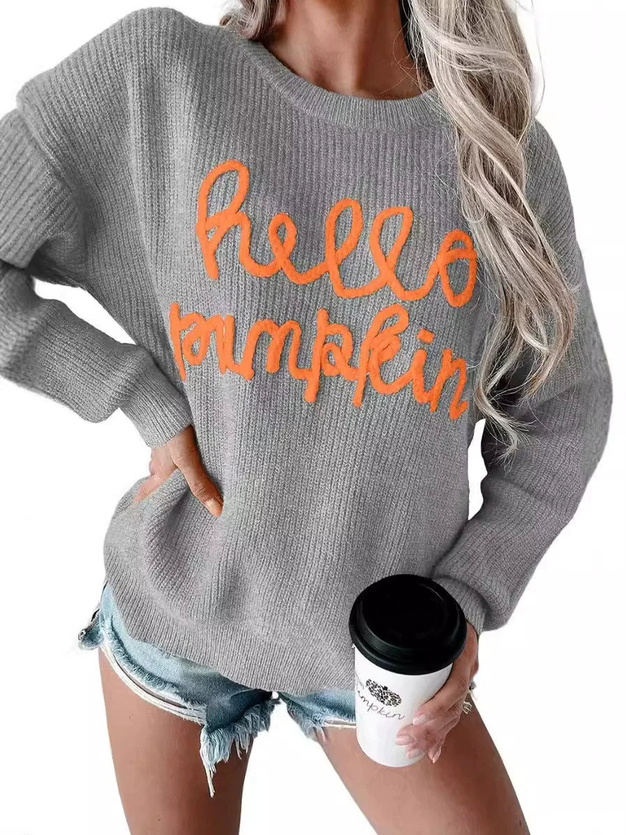 Pull Femme À Coupe Décontractée En Maille Mélangée De Laine Avec Texture Ribbée Et Détail Lettre