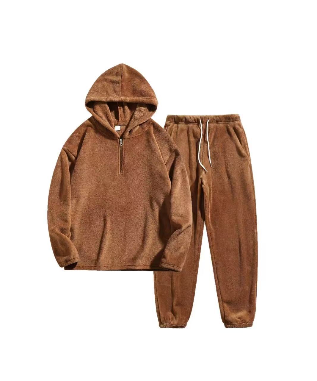 Damen Fleece Schlafanzug Amawinc