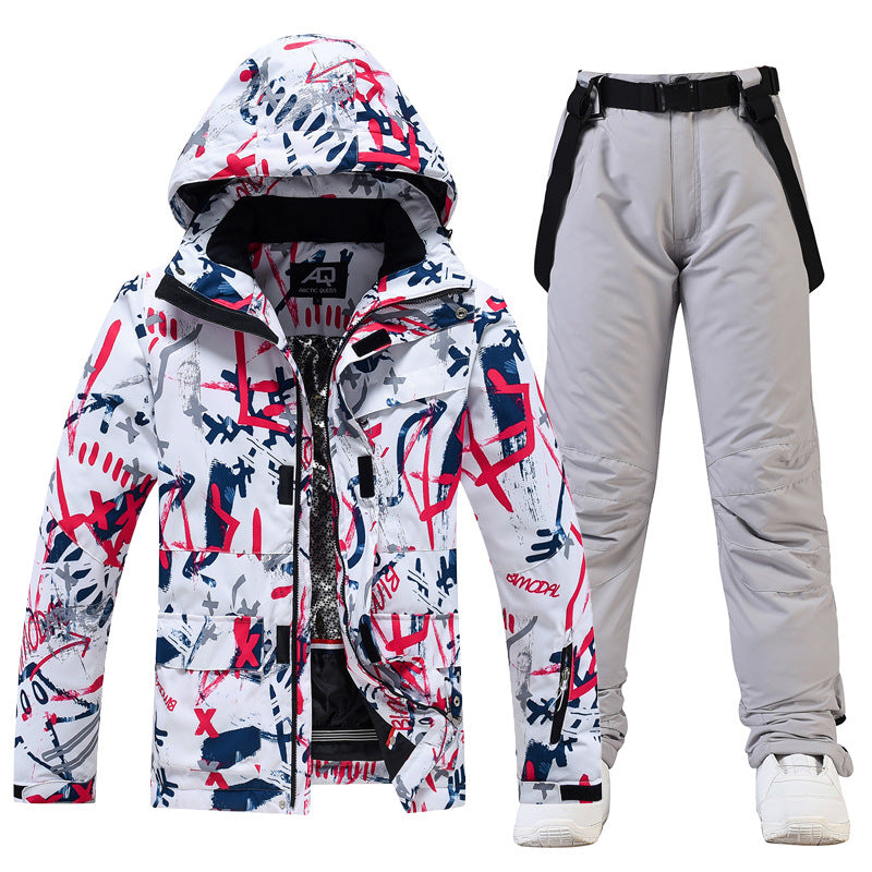 Combinaison De Ski Pour Homme À Capuche Avec Salopette Et Bretelles Coupe Décontractée Et Imperméable Pour Hiver