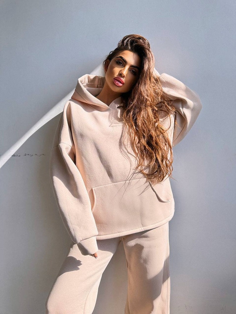 Damen Cooles Oversized Hoodie und weite Freizeithose Amawinc