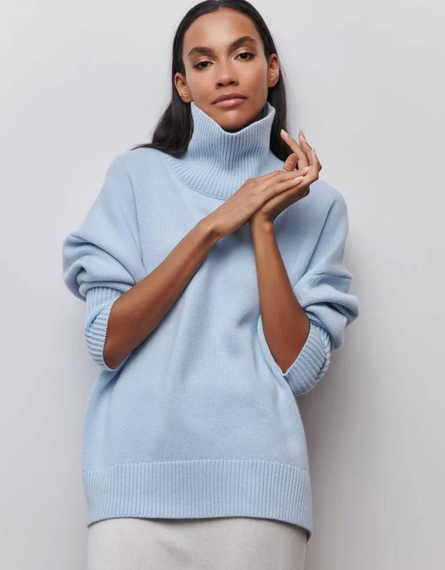 Damen kuscheliger Rollkragenpullover Amawinc